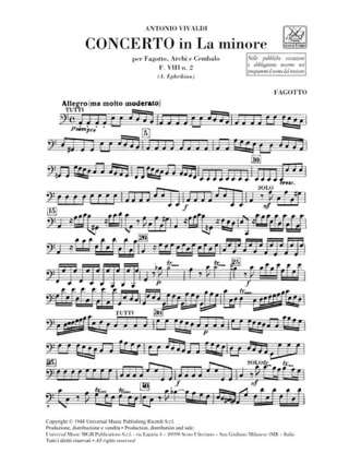 Concerto en la min. - F. 8 N° 2 - Matériel - VIVALDI - Partition
